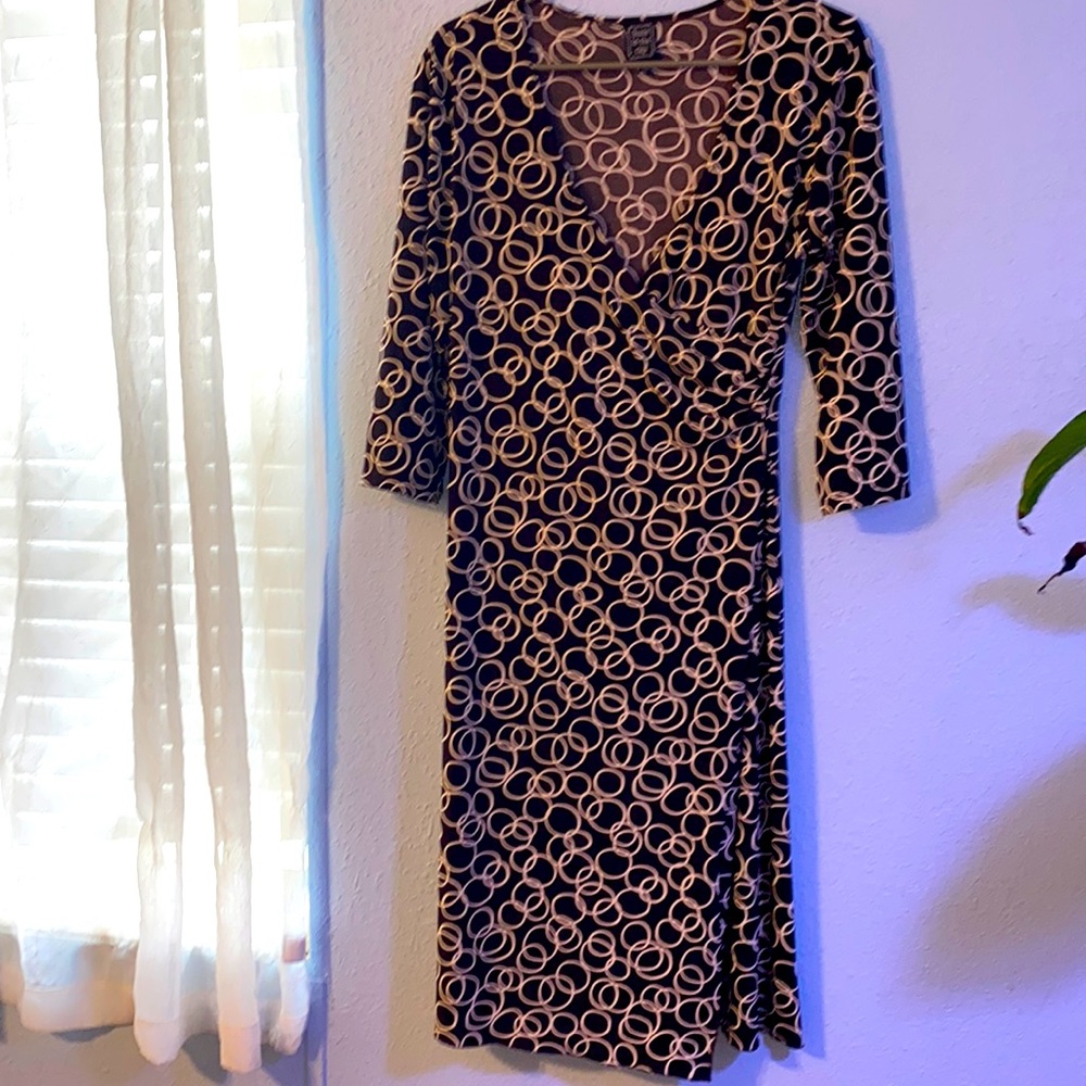 Suzie in the city Dress Stretch Geometric design Sz S
